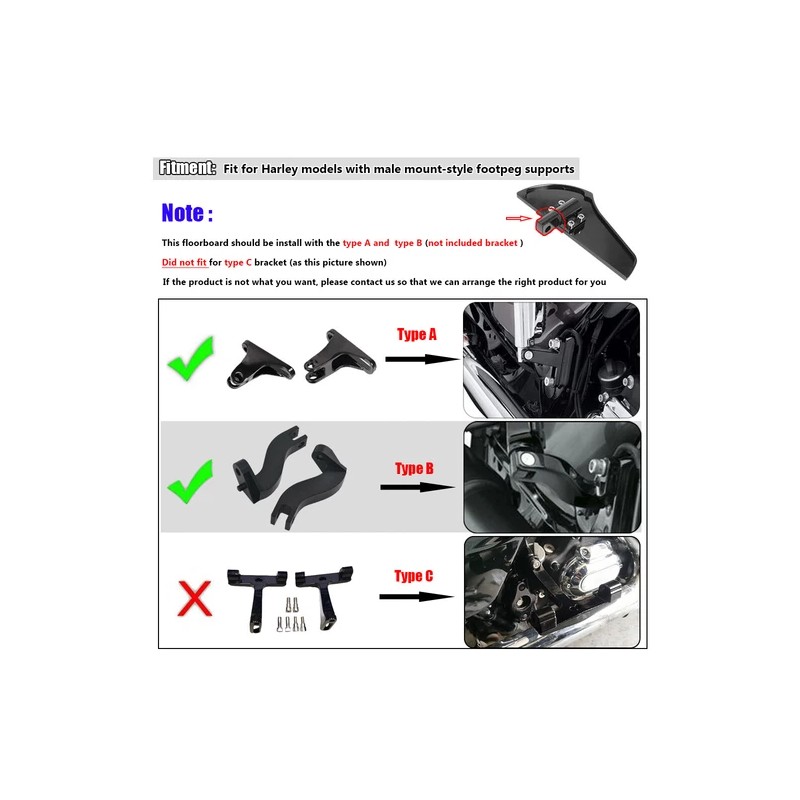 Unbranded Passenger Defiance Floorboard & Foot peg Mounting Bracket Kit