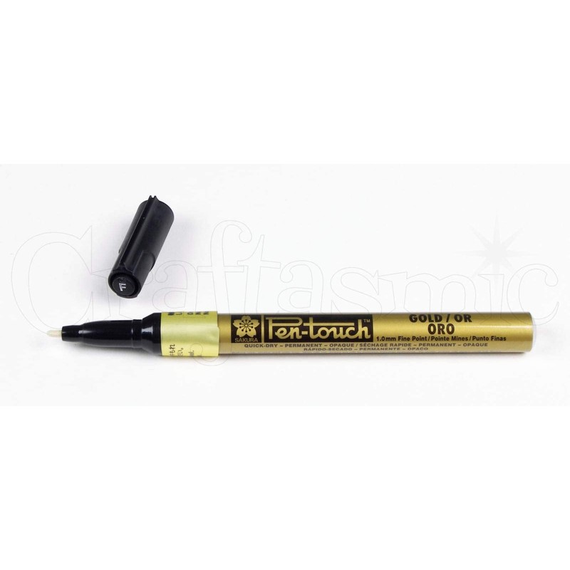 SAKURA Pen-Touch Marker fein, Lackfarbe, goldfarben, 0,02 x 4,9 x