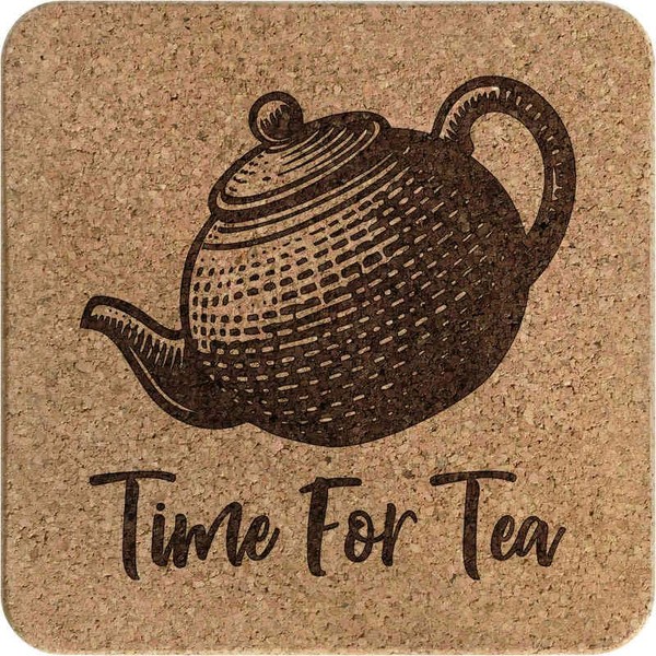 'Time For Tea' Square Cork Trivet/Pot Stand (TR00027579)
