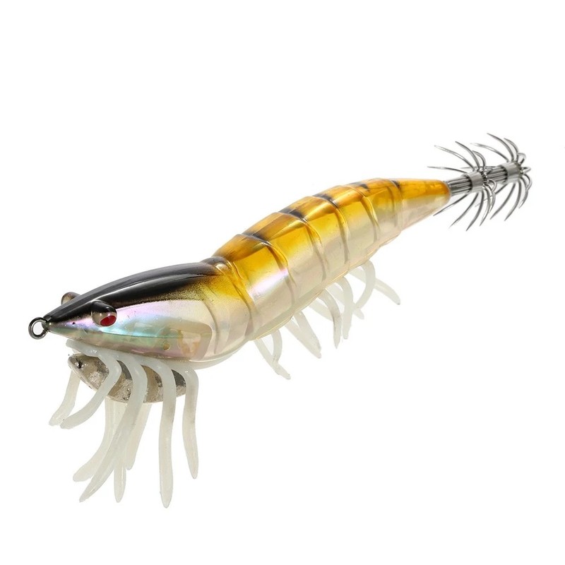 Lixada 5pcs 12cm/21g Noctilucent Fishing Shrimp Lure Prawn Squid Bait