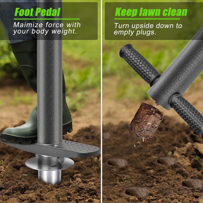 Dolibest 3-in-1 Sod Plugger & Bulb Planter Tool - Depth