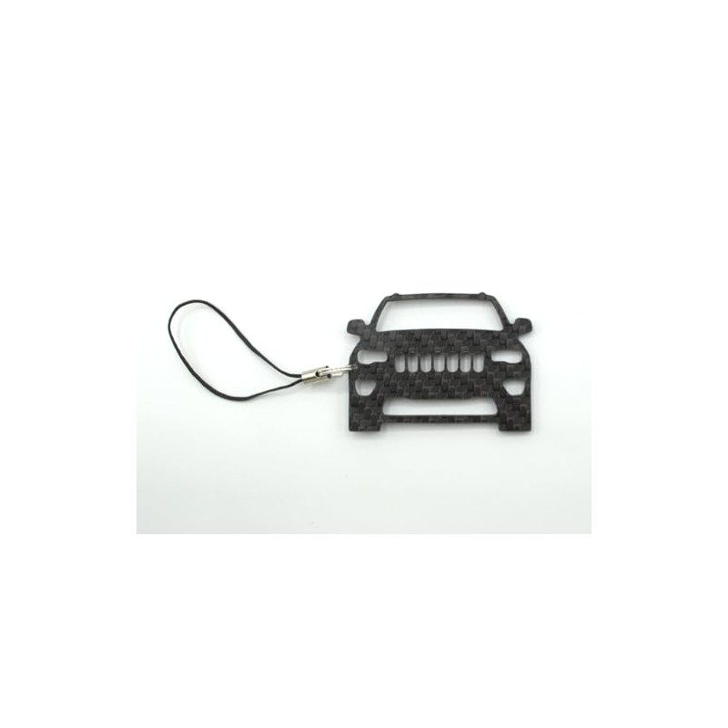 BlackStuff Carbon Fibre Keyring with Lanyard Compatible with Grand Cherokee