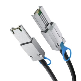 H!Fiber.com External SAS Cable, 4 Lane Mini SAS (SFF-8088) to Mini SAS (SFF-8088), 6 Gbps, 1 meter (3.3ft)