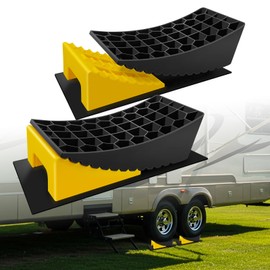 ROBLOCK RV Leveling Blocks Up to 35000 LBS, Camper Leveling Blocks with Chocks, Anti-Slip Mats, Carry Bag, RV Leveling System for Travel Trailers, 4" Max Leveling Height, 2 Packs, Yellow