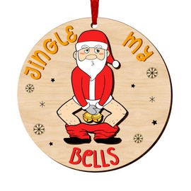 PALORIX Funny Gifts for Women, Men, Christmas Ornaments 2024 - Christmas Funny Gifts for Men, Santa Gag Gifts Funny Friend Gifts for Women - Christmas Tree Decoration Wooden Ornaments