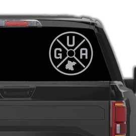 Guanajuato Mexico Stickers para Trocas Calcomanias para Autos Mexican Stickers for Trucks and Cars State Abbreviation (11.5" x 11.5", Metallic Silver)