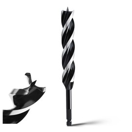 22 x 300 mm Wood Auger Drill Bit for Softwood, Hardwood with Centre Point and E 9.5 Shank