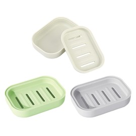 3 pieces soap dish with drain hole, soap dish, soap tray, soap dish and soap holder, drain soap holder, soap protector, easy to clean, prevent mushy soap.