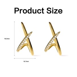 Subtlety Gold Earrings for Women, 14K Gold Plated Cubic Zirconia Diamond Stud Earrings for Women, Dainty Hypoallergenic Earring for Sensitive Ears, Simple Jewelry Gift for All Occasions