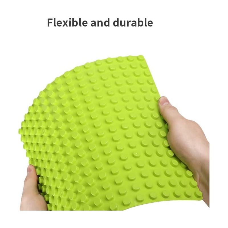 TINGLAND 6 Large Building Plates Compatible with Duplo, Green Blue