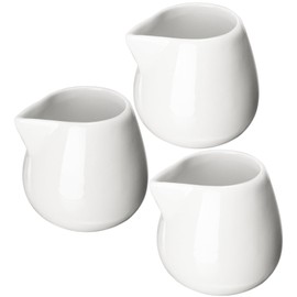 Small Milk Jug 3 Pieces 130 ml Creamer Jug Without Handle Ceramic Sauce Cups Gravy Serving (MJ0)