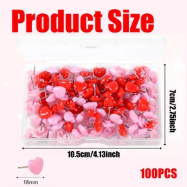 100pcs Cute Push Pins, Decorative Pink Pins for Pin Boards, Office & Craft Use