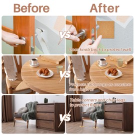 MAQIHAN 16 Pcs Self-Adhesive Cork Coasters - Square & Round Cork Pads for DIY Coasters 4 x 4 Inch Adhesive Mats for DIY Crafts, Drinks Mat, Home Office Tabletop Decoration