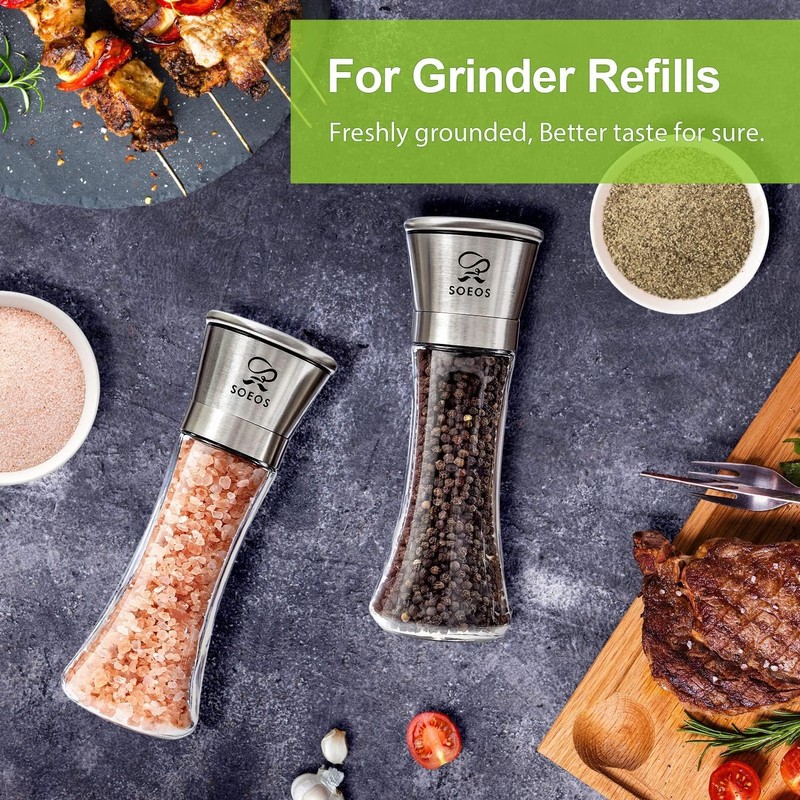 Soeos Himalayan Pink Salt 39 oz + Whole Black Peppercorns