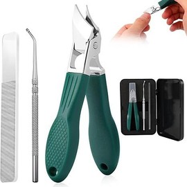Eagle Beak Beveled Nails Clippers, 3-Piece Sets of Wide Jaw Opening Anti-Splash Slanted Nail Clipper, Oblique Ingrown Toenails Clipper, for Thick Nails and Ingrown Care