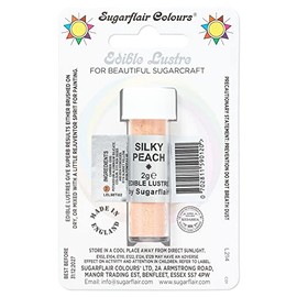 Sugarflair Silky Peach Edible Lustre Dust (E171 Free), Add a Lustrous Shine to Cakes or Decorations. Brush On or Add Rejuvenator to Create Eye-Catching Edible Paint- 2g
