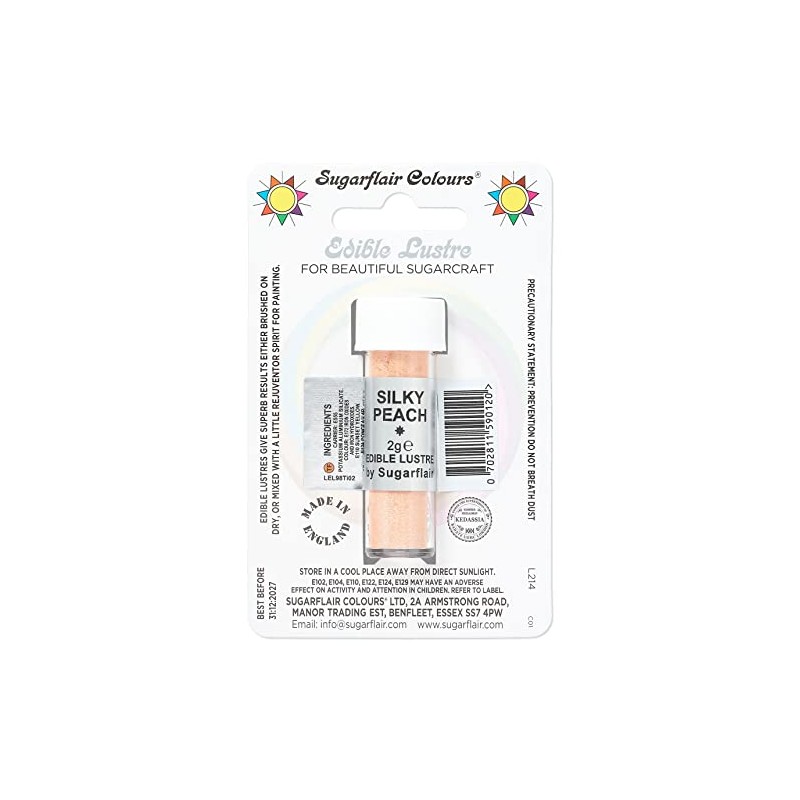 Sugarflair Silky Peach Edible Lustre Dust (E171 Free), Add a