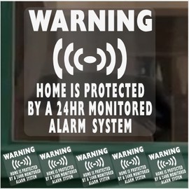 Platinum Place 6 x Home Protected Stickers for Windows Monitored Alarm System Signs 24hr Security Warning for House Flat Business Property 100mm Labels