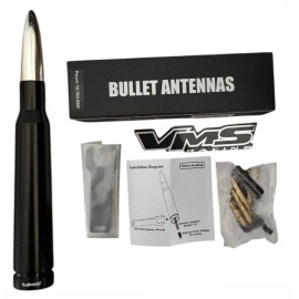 VMS RACING SILVER AND BLACK BULLET ANTENNA FOR SILVERADO AVALANCHE AND SIERRA UP TO 2006