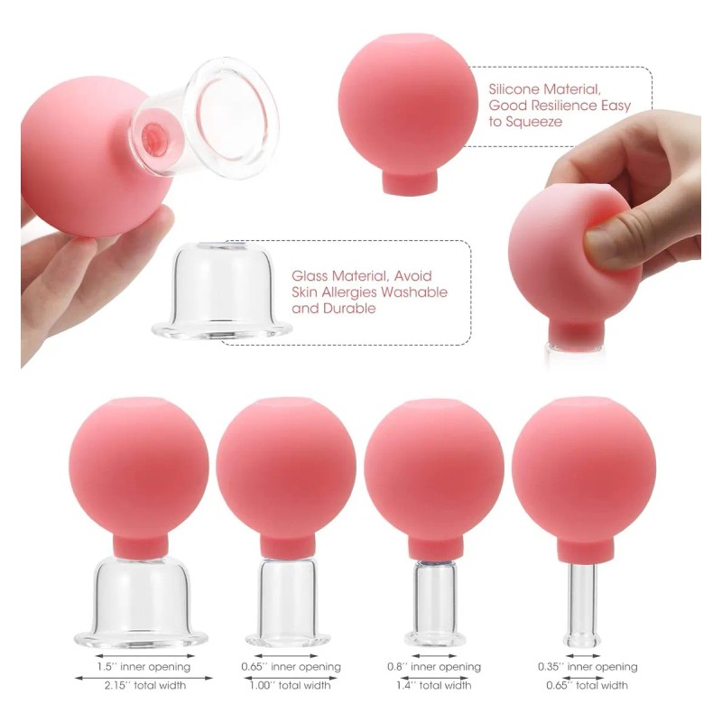 Set Anticelulítico Para Masaje Corporal Y Facial Ventosas Te