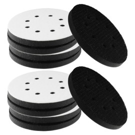 Framad 10PCS 5 Inch 8 Holes Foam Sanding Pads for Orbital Sander, Density Sponge Hook and Loop Backing Interface Pad