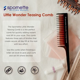 Spornette Little Wonder Rat Tail Comb - Hair Comb for Teasing, Backcombing & Sectioning - Adds Hair Volume to Fine & Thinning Hair - Heat-Resistant, Durable & Portable