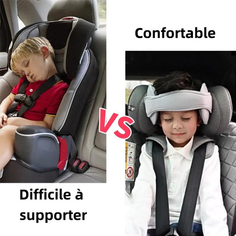 LATRAT Child Car Seat Head Support Strap, Adjustable Headrest Child
