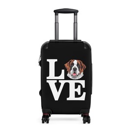 Queen of Wrap St Bernard Love Suitcase - Stylish Pet Travel Bag, Gift for Dog Owners, Luggage, Dog Lover Suitcase