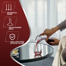 Wine Decanter - Hand Blown Lead-free Crystal Glass Wine Decanters and Carafes, Perfect Wine Gifts For Wine Lovers And Newlyweds, 1500ml