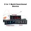 FBBULES 0.39 Inch 3-in-1 Car Clock, DC 5-50 V Thermometer