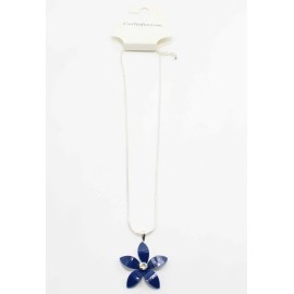 Kohl's Adorable New Necklace with Blue Flower Rhinestone Pendant #N2602