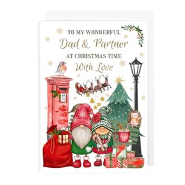 Second Ave Dad & Partner Christmas Winter Postbox Xmas Holiday Festive Greetings Card