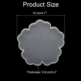 uxcell 4pcs Flower Coaster Molds for Epoxy Resin Small Floral Silicone Epoxy Resin Coaster Molds for Making DIY Craft Project, Candle Holder, Home Decor, White