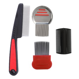 4pack Dandruff Comb Scalp Psoriasis Comb Stainless Steel Fine Tooth Comb Dandruff Removal Comb Multifunctional Hair Grooming Scalp Sweep Detoxing Comb for Women Men Adults Dandruff Removal (RED)