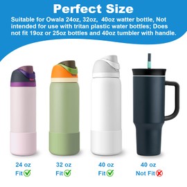 yoelike Silicone Water Bottle Boot for Owala 24 oz 32 oz 40 oz, 2PCS Anti-Slip Protective Sleeve for FreeSip/Twist/Flip, Watter Bottle Accessories, Bottom Bumper Cover, Dishwasher Safe, BPA Free