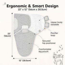 KeaBabies 3-Pack Organic Baby Swaddle Sleep Sacks - Swaddles for Newborns, Infant 0-3 Months, Baby Girls, Boys, Soft & Snug Newborn Sleep Sack, Nursery Swaddling Blankets (Nordic)