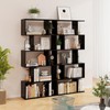 SILKYDRY 5-Tier Geometric Bookshelf, Freestanding Room Divider Bookcase, S-Shaped Decorative