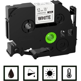 Bigger Compatible Label Tape Replacement for Brother TZe-231 Cassette Used with P-Touch PT-1000 PT-1010 PT-H101C GL-H105 PT-2030VP, 12mm x 8m,6 Color Pack