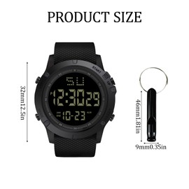 atnayo Referee Watch, Digital Waterproof Wrist Stopwatch with Whistle for Training, Running, Outdoor Activities