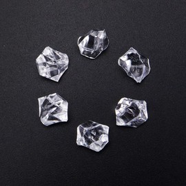 MY MIRONEY 100PCS Fake Crushed Ice Rocks Clear Acrylic Crushed Ice Cubes Artificial Diamond Crystals Crushed Ice for Vase Fillers Home Decoration Photography Props