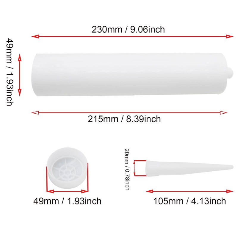 OZXNO 2 Pcs Empty Caulk Tube 10 Oz Refillable Sealant