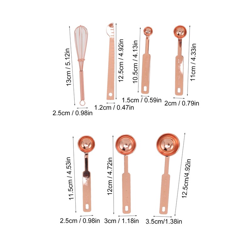 Measuring Spoons 7 in 1 Stainless Steel Stackable Design Multifunction