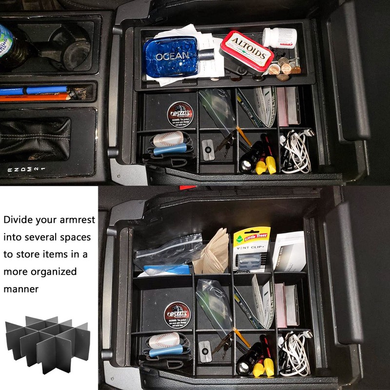 TACOBRO Center Console Organizer Dividers Compatible with 2015-2018 2019 2020