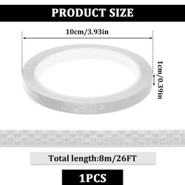 KALIONE Neon Reflective Tape 0.4in x 26ft Reflector Strips Outdoor Waterproof Tape High Visibility Safety Warning White Self-Adhesive Tapes Thin Reflective Tape for Bikes Bicycles Helmets Trailers