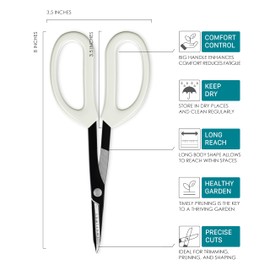 LOOPSEED Precision Gardening Scissors Plant Trimming Pruning Shears Garden Pruners for Orchid Bonsai Hydroponic Garden Snip Flower Clipper Modern Garden Tool