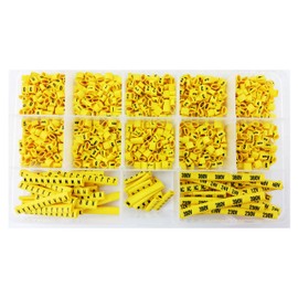OznaczTo Cable Labelling Clip 1460 Pieces - Cable Markers "0-9", Alphabet - Size 0.75 mm², 1.5 mm² and 2.5 mm² - Packed in a Plastic Box with 10 Chambers (1460 Pieces - Size 1.5 mm²)