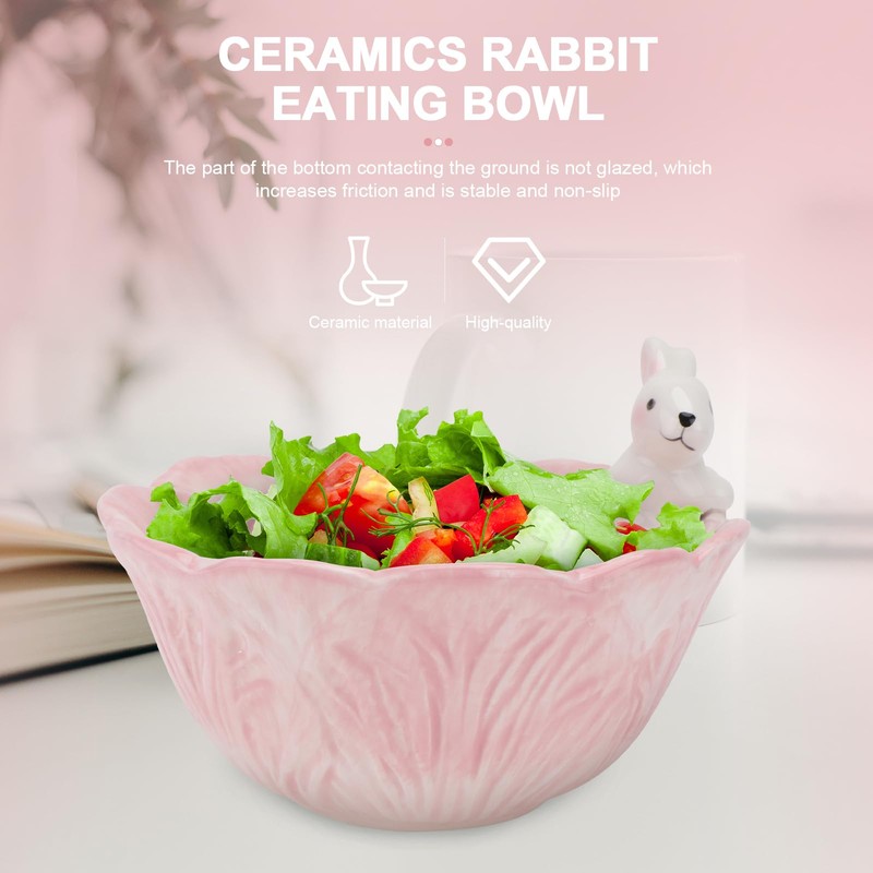 Holibanna Rabbit Bunny Ceramic Bowl Easter Fruit Bowls Easter Salad