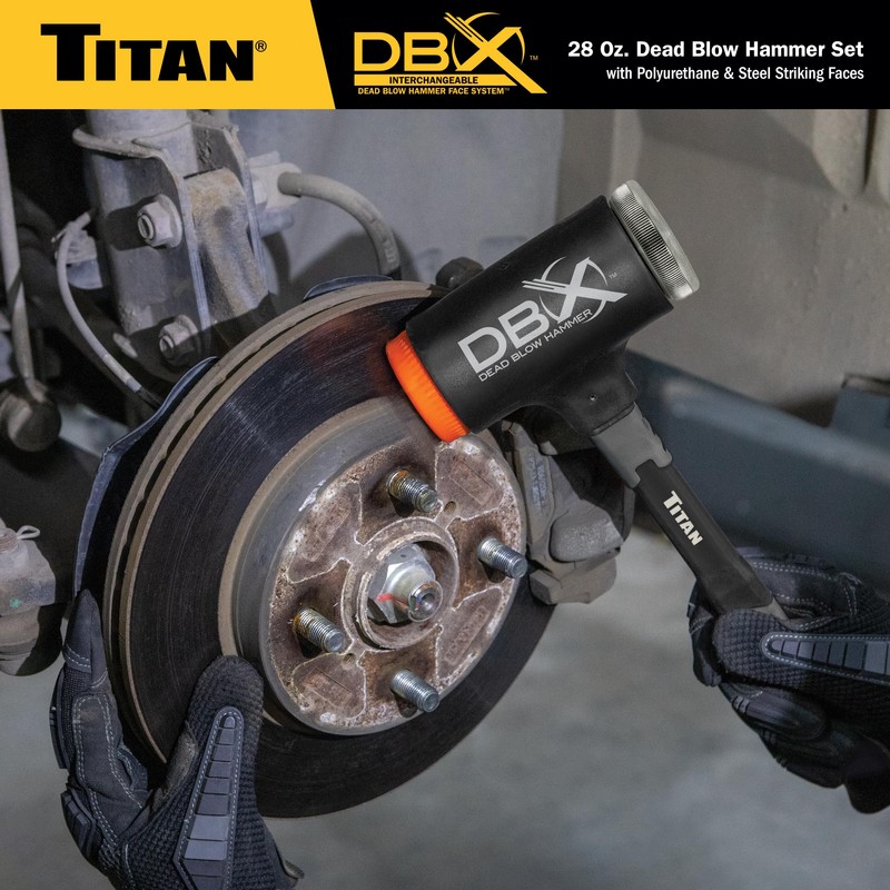Titan DBX 63632 28oz Dead Blow Hammer with Interchangeable Polyurethane