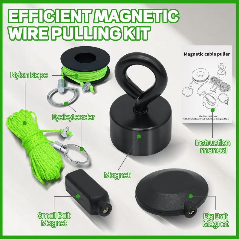 DTLHCNCT Magnetic Wire Puller Kit - Wiremag Fish Tape with