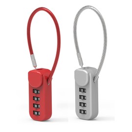 UP Security Small Combo Lock, Padlock Combination Luggage Locks with Code, 4 Digit Dail 5 in Cable, for Suitcase, Gym Locker, Backpack, Bag Zipper, Gun Case, Box, Outdoor Fence, Travel Safe Candados